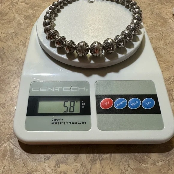 Hand Crafted Sterling Silver Beaded Necklace - Picture 4 of 4